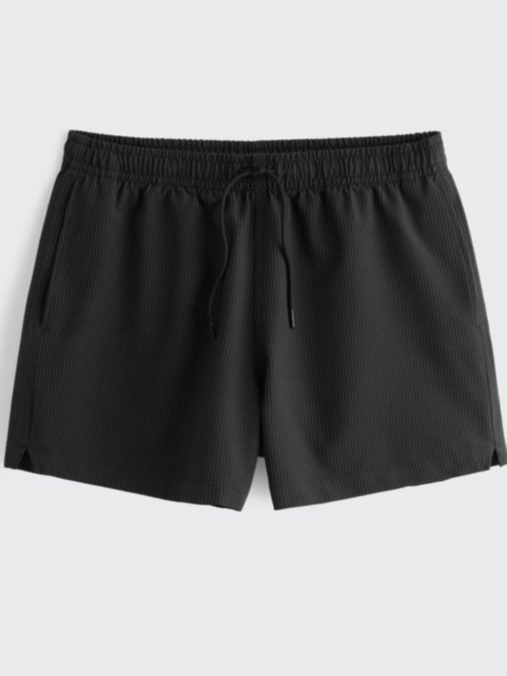 Abercrombie & Fitch Pull-On Seersucker Swim Trunk, 5", Black Stripe, Medium, EUC